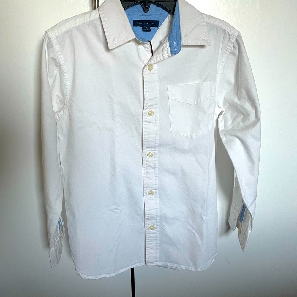 Tommy Hilfiger boys Medium Dress Shirt White